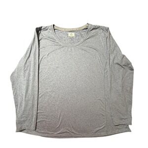 Ridgecut Toughwear Long Sleeve Performance Tee Womens 2X Blue Heather Gray Scoop